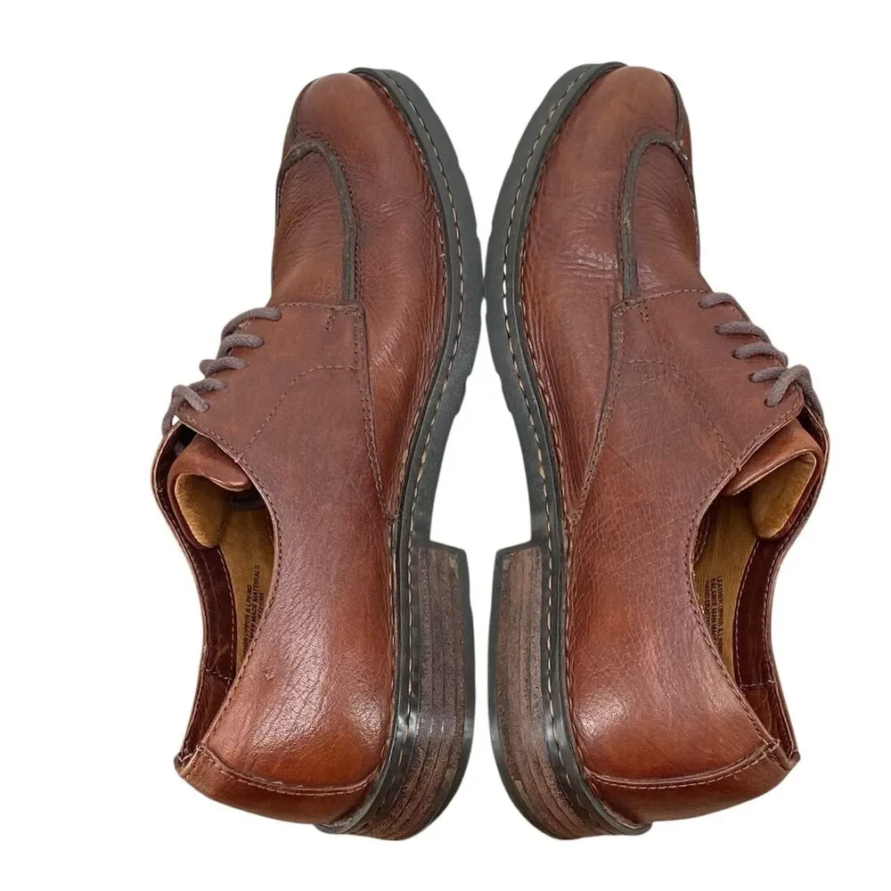 Born‎ Men's Sz 10 Casual Oxford Style Brown Leather Lace Up Round Toe